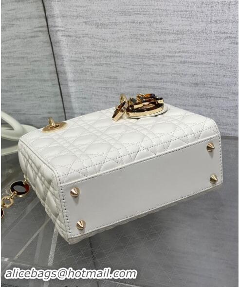 Trendy Design Dior Small Lady Dior Bag in White Cannage Lambskin with Brown Tortoiseshell-effect 1089 Link 2024