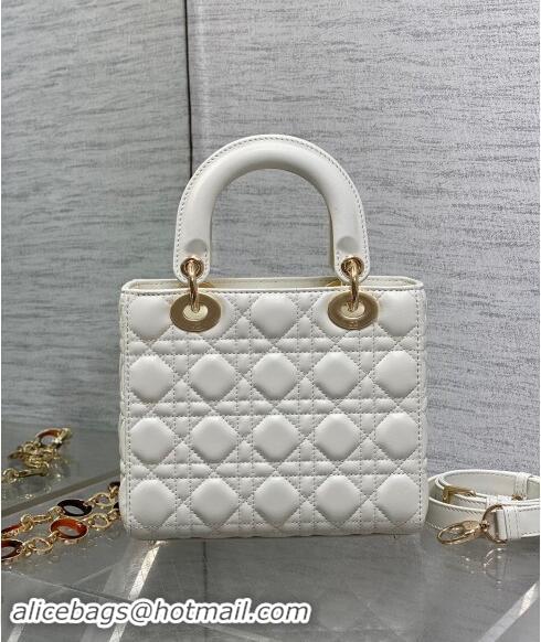 Trendy Design Dior Small Lady Dior Bag in White Cannage Lambskin with Brown Tortoiseshell-effect 1089 Link 2024