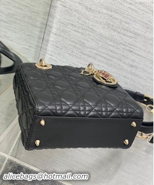 Super Quality Dior Dioramour Small Lady Dior Bag in Cannage Lambskin with Heart Charm 1094 Black 2024