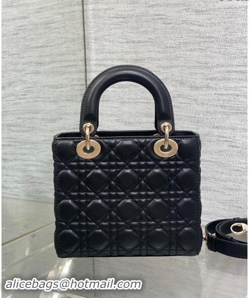 Super Quality Dior Dioramour Small Lady Dior Bag in Cannage Lambskin with Heart Charm 1094 Black 2024