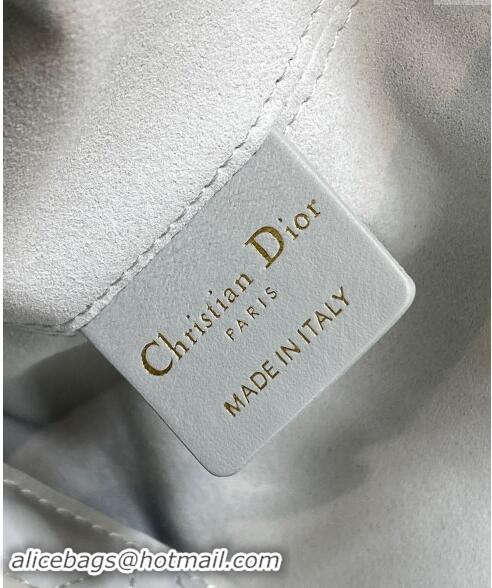 Well Crafted Dior Medium Toujours Tote Bag in Macrocannage Calfskin CD1099 Cloud Grey 2024