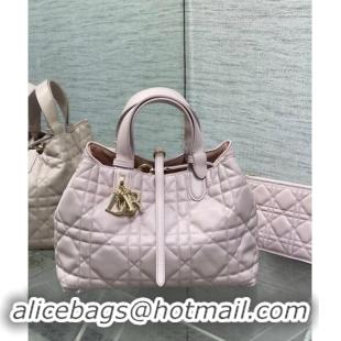 Best Quality Dior Medium Toujours Tote Bag in Macrocannage Calfskin CD1099 Sweet Pink 2024