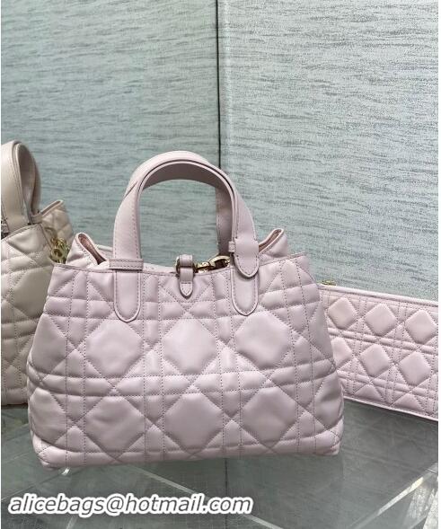 Best Quality Dior Medium Toujours Tote Bag in Macrocannage Calfskin CD1099 Sweet Pink 2024