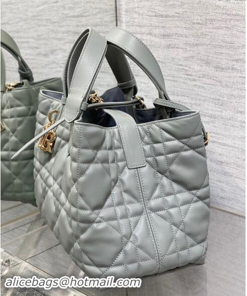 Grade Quality Dior Medium Toujours Tote bag in Macrocannage Calfskin CD1099 Cloud Grey 2024