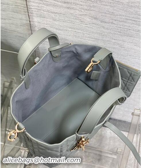 Grade Quality Dior Medium Toujours Tote bag in Macrocannage Calfskin CD1099 Cloud Grey 2024