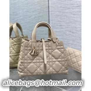 Super Quality Dior Medium Toujours Tote bag in Macrocannage Calfskin CD1099 Blush Beige 2024