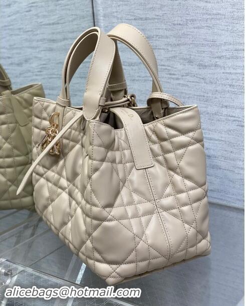 Super Quality Dior Medium Toujours Tote bag in Macrocannage Calfskin CD1099 Blush Beige 2024