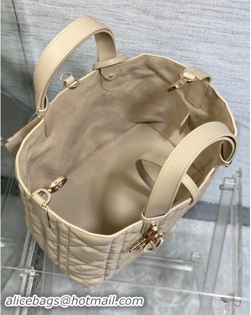 Super Quality Dior Medium Toujours Tote bag in Macrocannage Calfskin CD1099 Blush Beige 2024