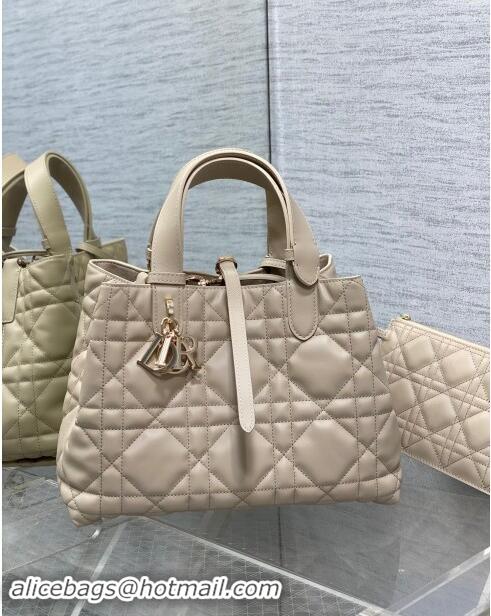 Super Quality Dior Medium Toujours Tote bag in Macrocannage Calfskin CD1099 Blush Beige 2024