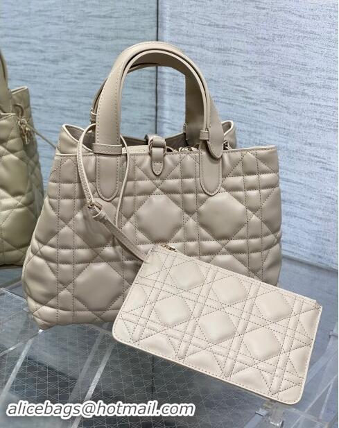 Super Quality Dior Medium Toujours Tote bag in Macrocannage Calfskin CD1099 Blush Beige 2024