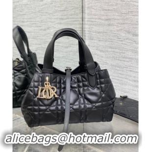 Grade Quality Dior Small Toujours Tote Bag in Macrocannage Calfskin Leather CD1100 Black 2024