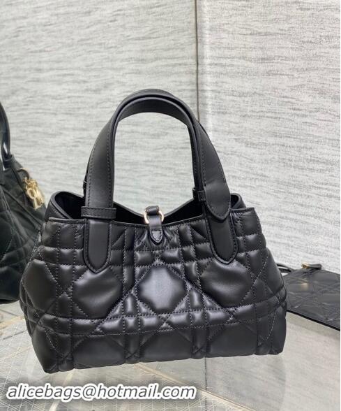 Grade Quality Dior Small Toujours Tote Bag in Macrocannage Calfskin Leather CD1100 Black 2024