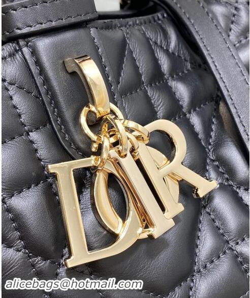 Grade Quality Dior Small Toujours Tote Bag in Macrocannage Calfskin Leather CD1100 Black 2024