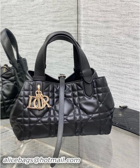 Grade Quality Dior Small Toujours Tote Bag in Macrocannage Calfskin Leather CD1100 Black 2024