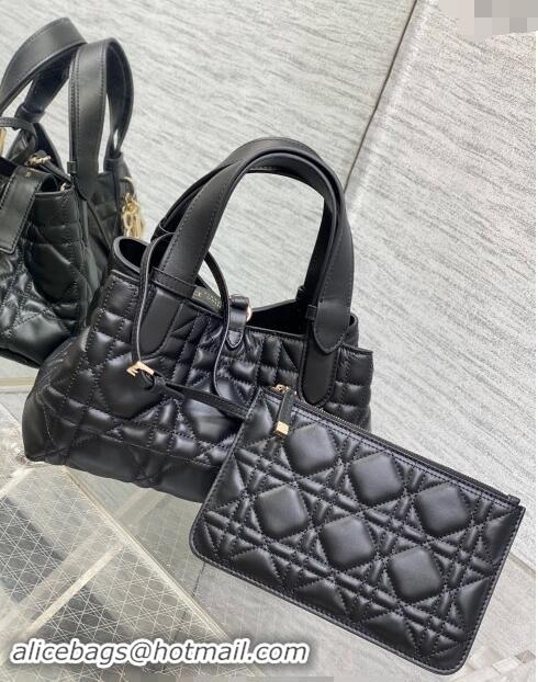 Grade Quality Dior Small Toujours Tote Bag in Macrocannage Calfskin Leather CD1100 Black 2024