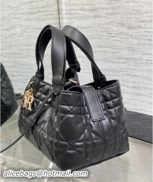 Grade Quality Dior Small Toujours Tote Bag in Macrocannage Calfskin Leather CD1100 Black 2024