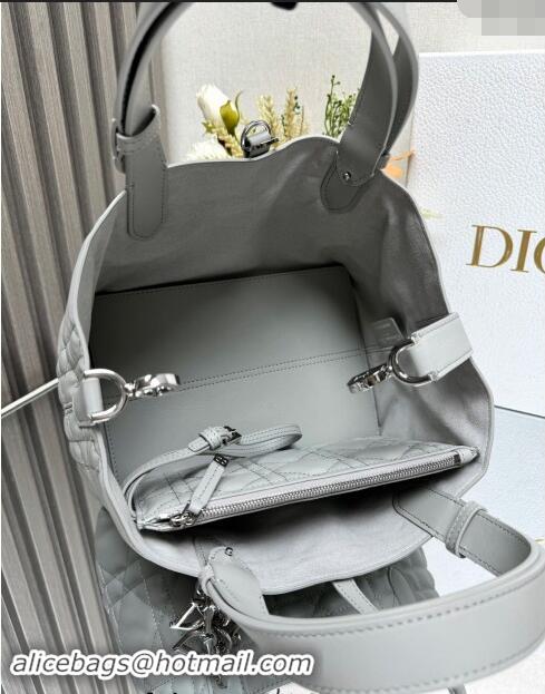 Well Crafted Dior Small Toujours Tote bag in Macrocannage Calfskin CD1100 Cloud Grey 2024