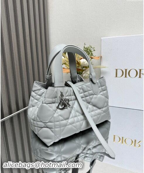 Well Crafted Dior Small Toujours Tote bag in Macrocannage Calfskin CD1100 Cloud Grey 2024