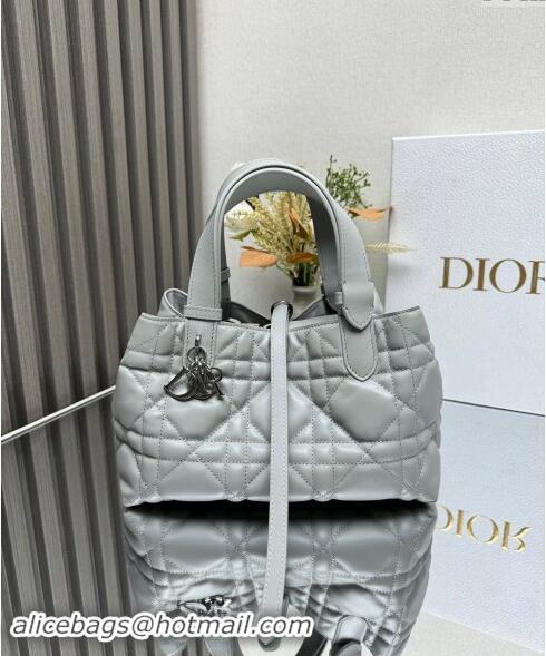 Well Crafted Dior Small Toujours Tote bag in Macrocannage Calfskin CD1100 Cloud Grey 2024