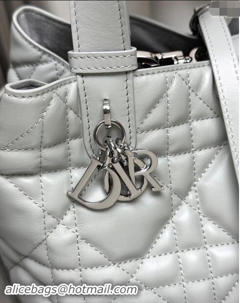 Well Crafted Dior Small Toujours Tote bag in Macrocannage Calfskin CD1100 Cloud Grey 2024