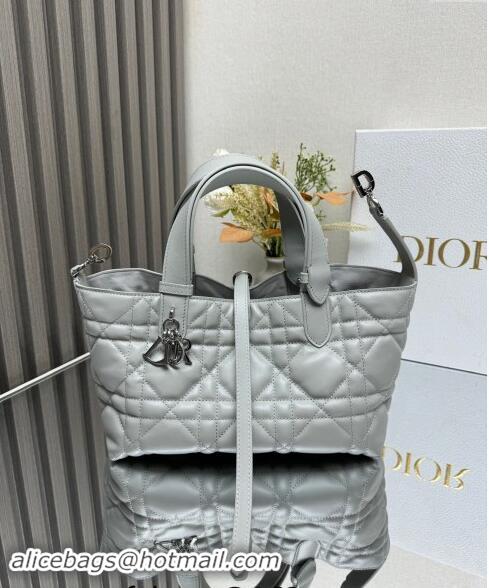 Well Crafted Dior Small Toujours Tote bag in Macrocannage Calfskin CD1100 Cloud Grey 2024