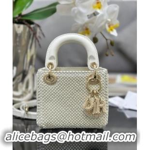 Well Crafted Dior Micro Lady Dior Bag with Pearls Allover S0856 2024