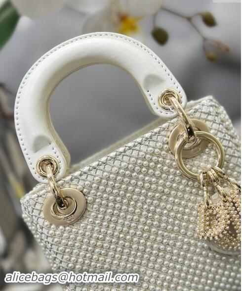 Well Crafted Dior Micro Lady Dior Bag with Pearls Allover S0856 2024