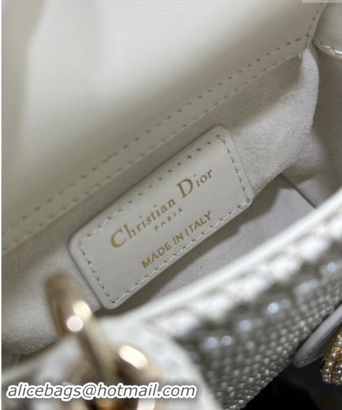 Well Crafted Dior Micro Lady Dior Bag with Pearls Allover S0856 2024