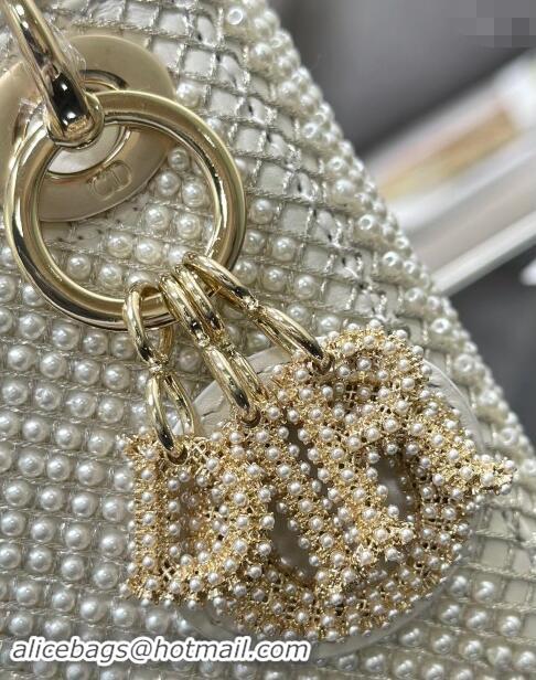 Well Crafted Dior Micro Lady Dior Bag with Pearls Allover S0856 2024