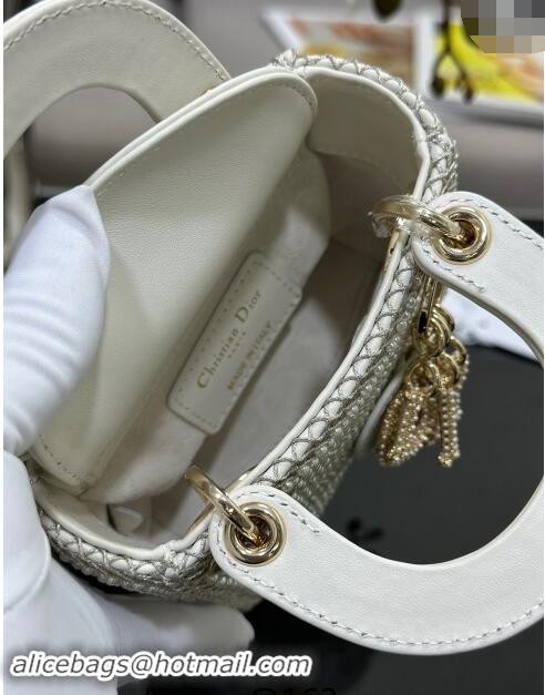 Well Crafted Dior Micro Lady Dior Bag with Pearls Allover S0856 2024