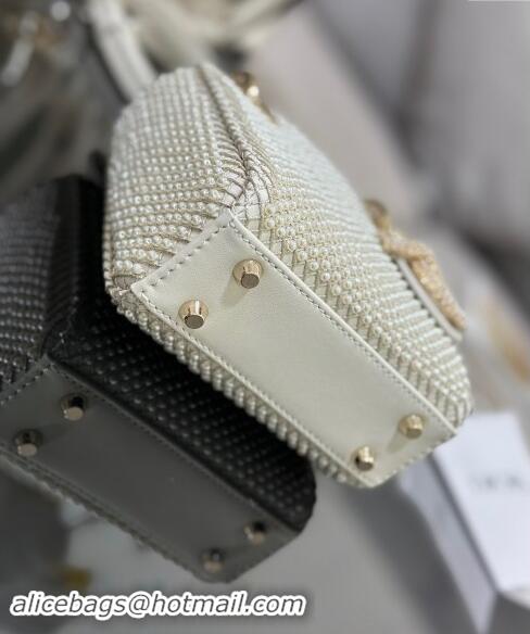 Well Crafted Dior Micro Lady Dior Bag with Pearls Allover S0856 2024