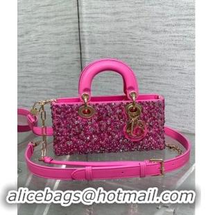 Famous Brand Dior Lady D-Joy Small Bag in Bead Embroidery 1101 Pink 2024