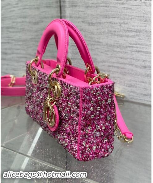 Famous Brand Dior Lady D-Joy Small Bag in Bead Embroidery 1101 Pink 2024