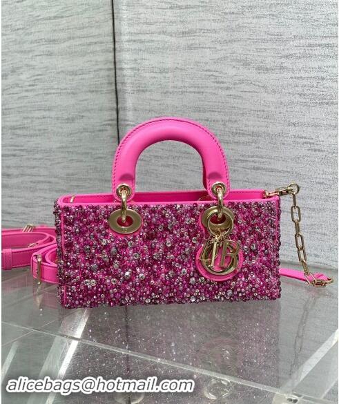 Famous Brand Dior Lady D-Joy Small Bag in Bead Embroidery 1101 Pink 2024