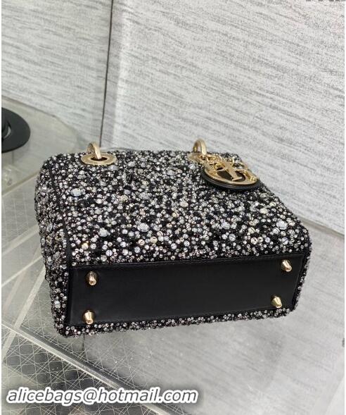 Super Quality Dior Small Lady Bag in Bead Embroidery 1102 Black 2024