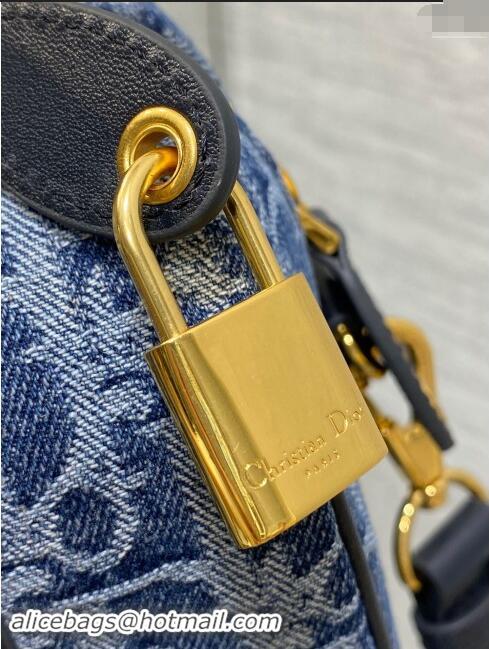 Top Grade Dior Groove 20 Boston Bag in Oblique D0801 Denim Blue 2024