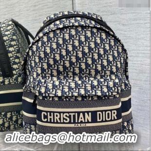 Top Grade Dior Travel Backpack in Dior Oblique Jacquard 9037 Blue 2024