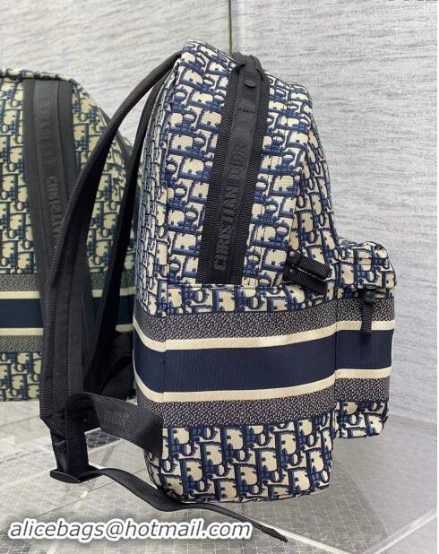 Top Grade Dior Travel Backpack in Dior Oblique Jacquard 9037 Blue 2024