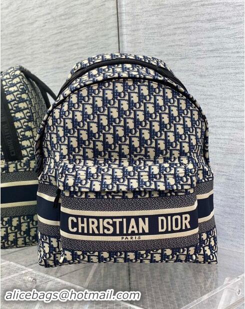 Top Grade Dior Travel Backpack in Dior Oblique Jacquard 9037 Blue 2024