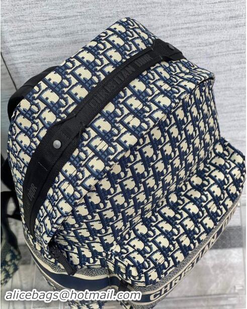 Top Grade Dior Travel Backpack in Dior Oblique Jacquard 9037 Blue 2024