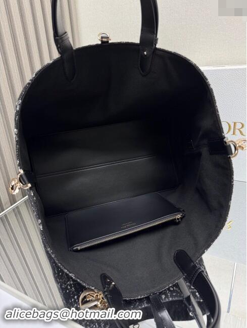 Well Crafted Dior Large Dior Toujours Bag in Cannage Tweed D2820 Black 2024