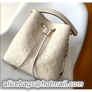 Top Quality Louis Vuitton NeoNoe MM Bucket Bag in Monogram Embossed Leather M46526 Cream