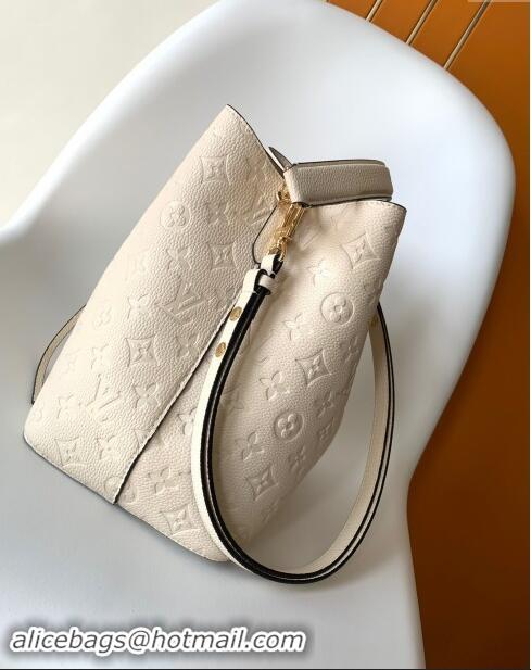 Top Quality Louis Vuitton NeoNoe MM Bucket Bag in Monogram Embossed Leather M46526 Cream