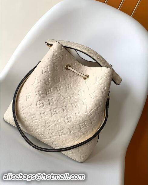 Top Quality Louis Vuitton NeoNoe MM Bucket Bag in Monogram Embossed Leather M46526 Cream