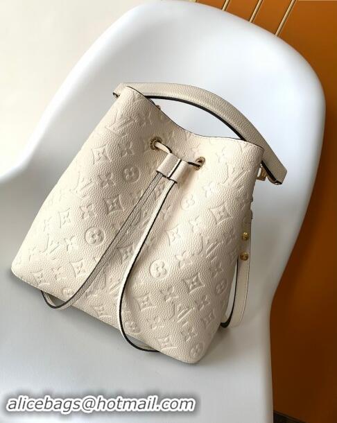 Top Quality Louis Vuitton NeoNoe MM Bucket Bag in Monogram Embossed Leather M46526 Cream