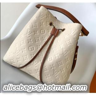 Buy Discount  Louis Vuitton NeoNoe MM Bucket Bag in Monogram Embossed Leather M45307 Brown/Cream