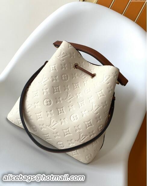 Buy Discount  Louis Vuitton NeoNoe MM Bucket Bag in Monogram Embossed Leather M45307 Brown/Cream