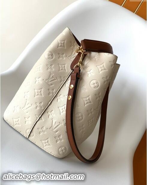 Buy Discount  Louis Vuitton NeoNoe MM Bucket Bag in Monogram Embossed Leather M45307 Brown/Cream