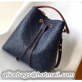 Shop Discount Louis Vuitton NeoNoe MM Bucket Bag in Monogram Embossed Leather M45306 Blue/Red 2024