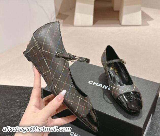 Discount Fashion Chanel Quilted Calfskin & Patent Mary Janes Wedge Pumps Black 1016094